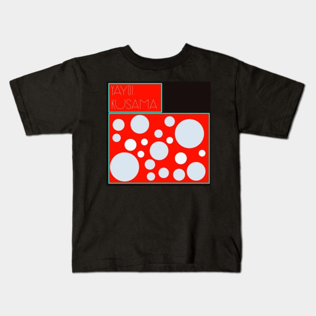 Yayoi Kusama inspired design Kids T-Shirt by pauloneill-art